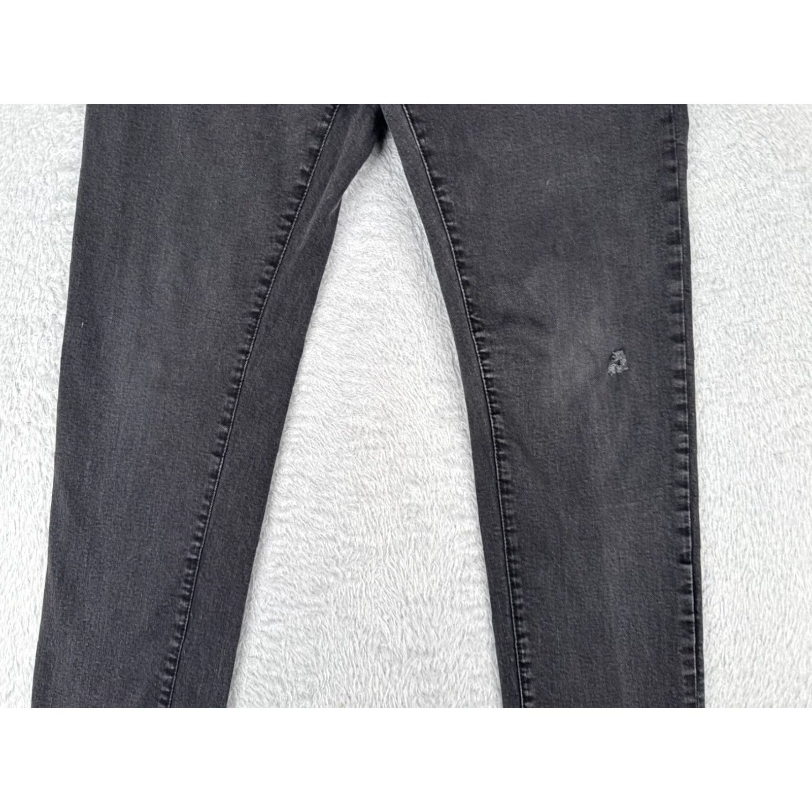 Vintage Tahari Jeans Womens 32 Black Skinny Distressed Cotton Blend Mid Rise 30x30 Size 24" / US 00 / IT 34 - 3 Thumbnail