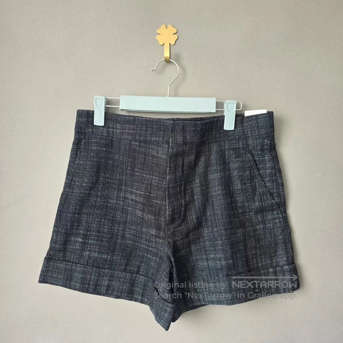 Dior Dior Gray Plaid Linen-Blend Tailored Shorts. Size 35" - 1 Thumbnail