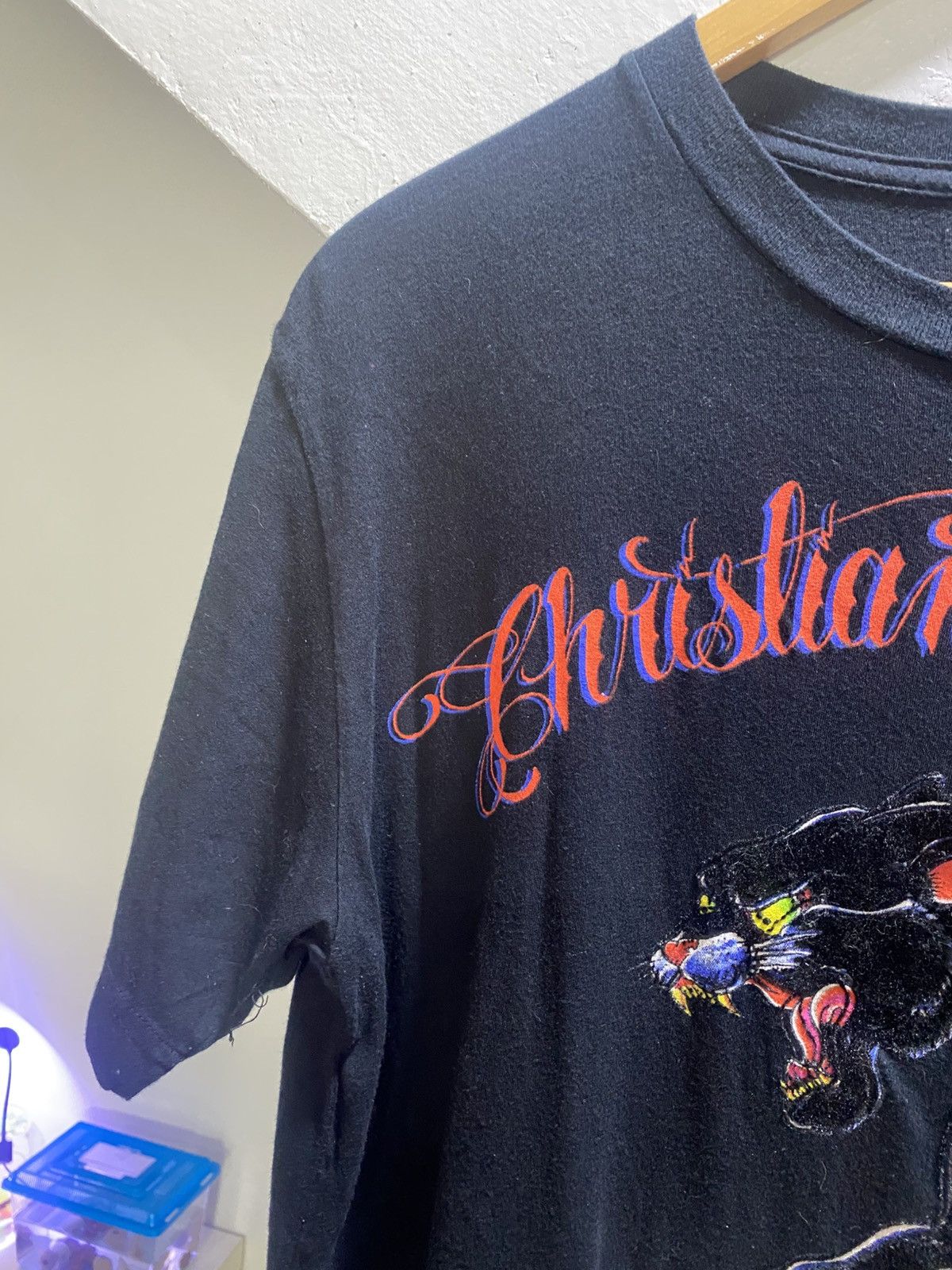 Ed Hardy Christian Audigier Graphic Black Panther Skull Design Tshirt Size US L / EU 52-54 / 3 - 4 Thumbnail