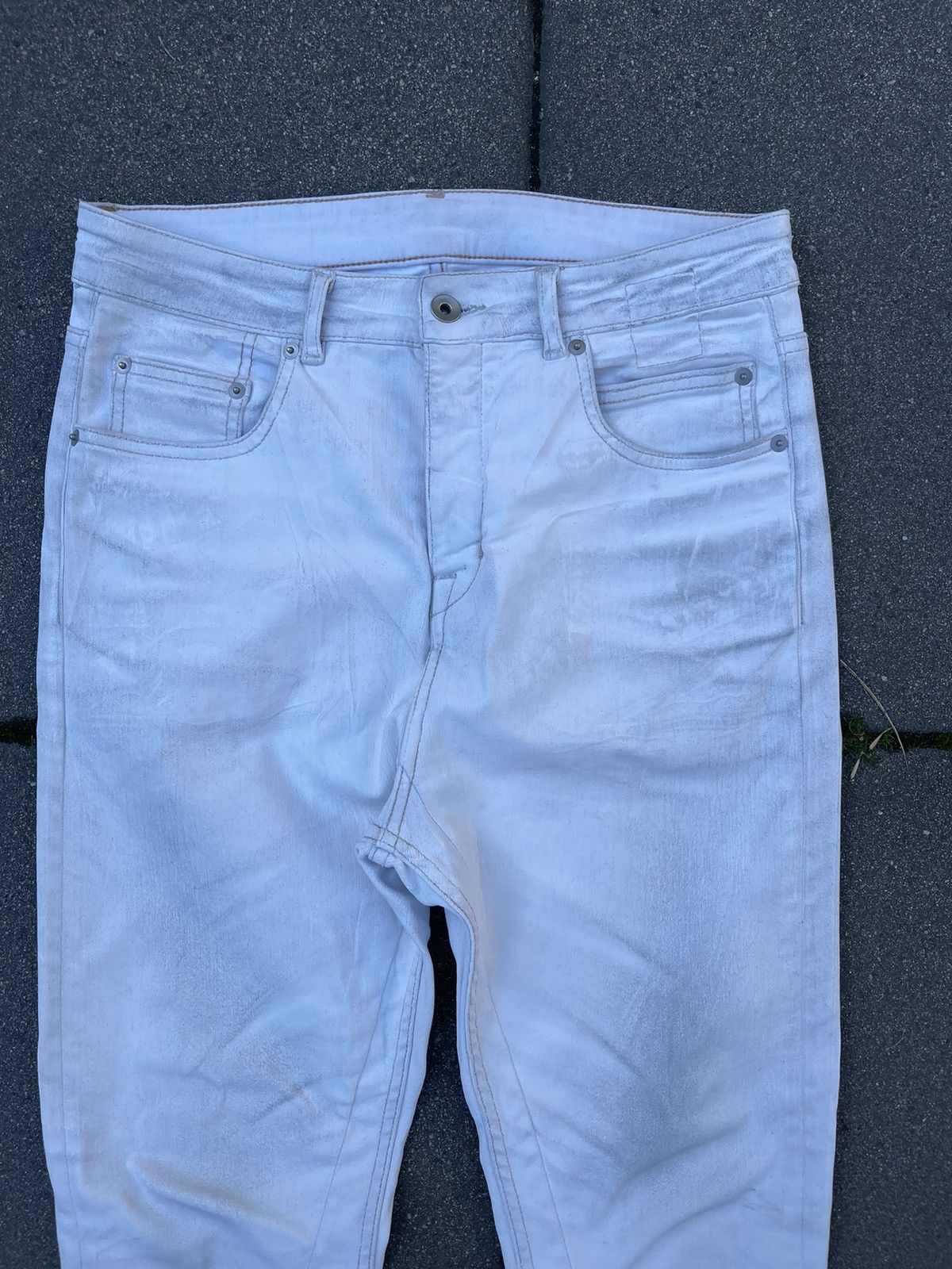 Rick Owens × Rick Owens Drkshdw Drkshdw SS20 detroits cropped white wax denim painter Size US 30 / EU 46 - 3 Thumbnail