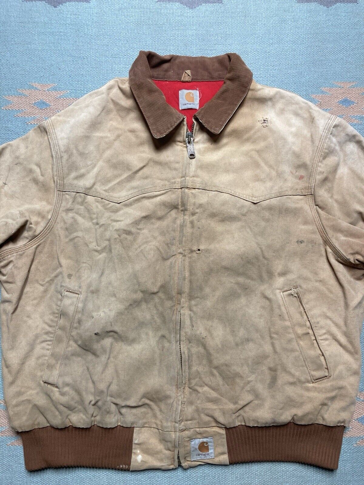 carhartt Santa Fe work jacket j13 brn distressed thrashed XL