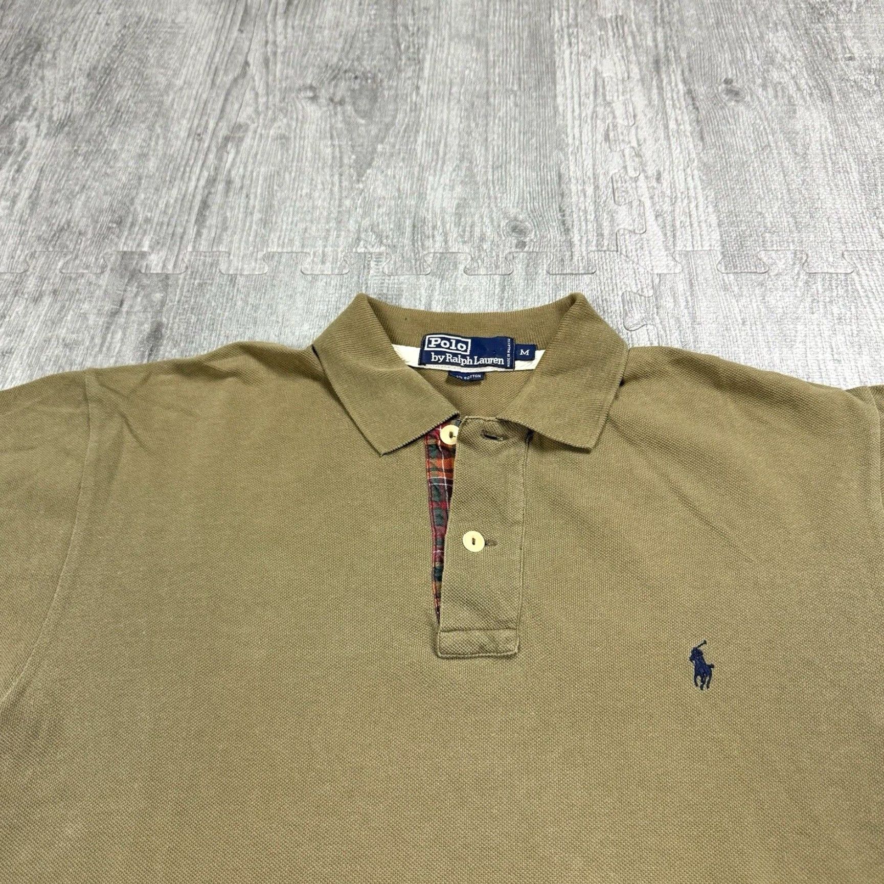 Polo Ralph Lauren VINTAGE Polo Ralph Lauren Short Sleeve Shirt Men Medium Brown Olive 90s Retro Preppy Logo Size US M / EU 48-50 / 2 - 2 Thumbnail