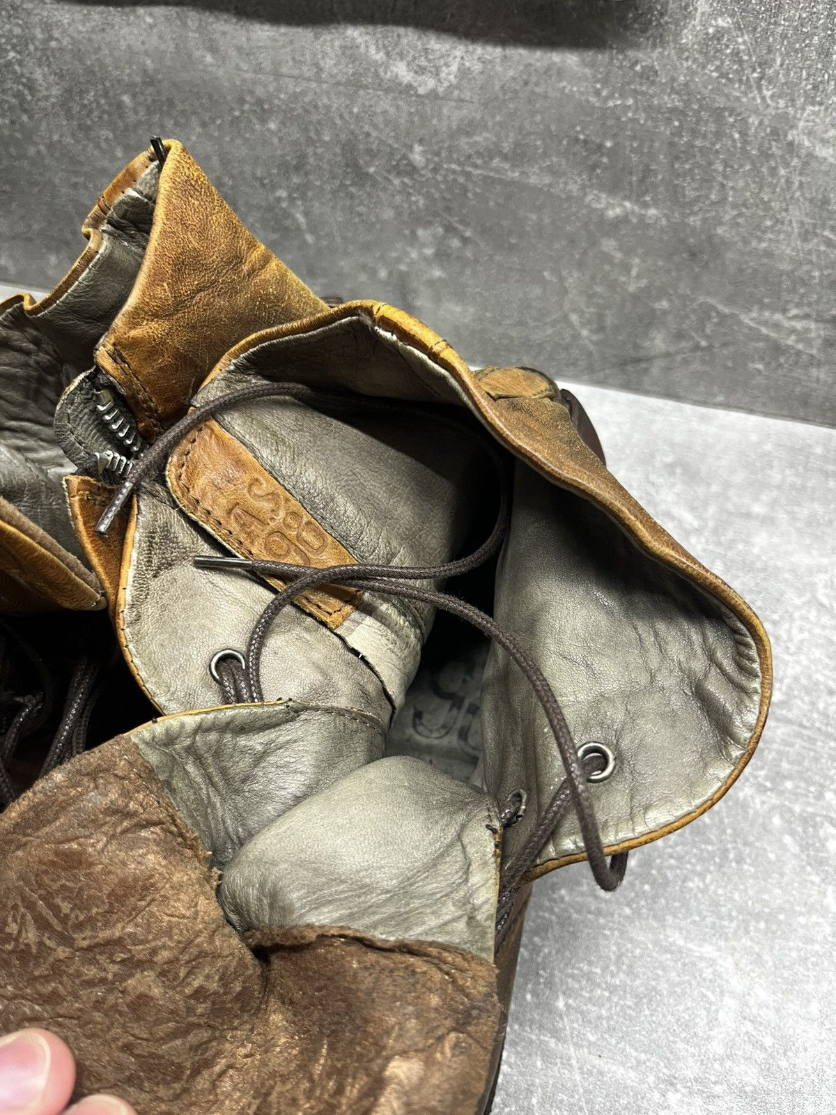 AS98 Brown Leather Strappy Ankle Boots