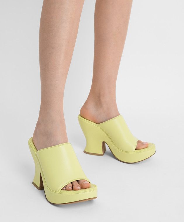 Bottega Veneta o1y0725 Mules in Lime Green Size US 6 / IT 36 - 5 Thumbnail