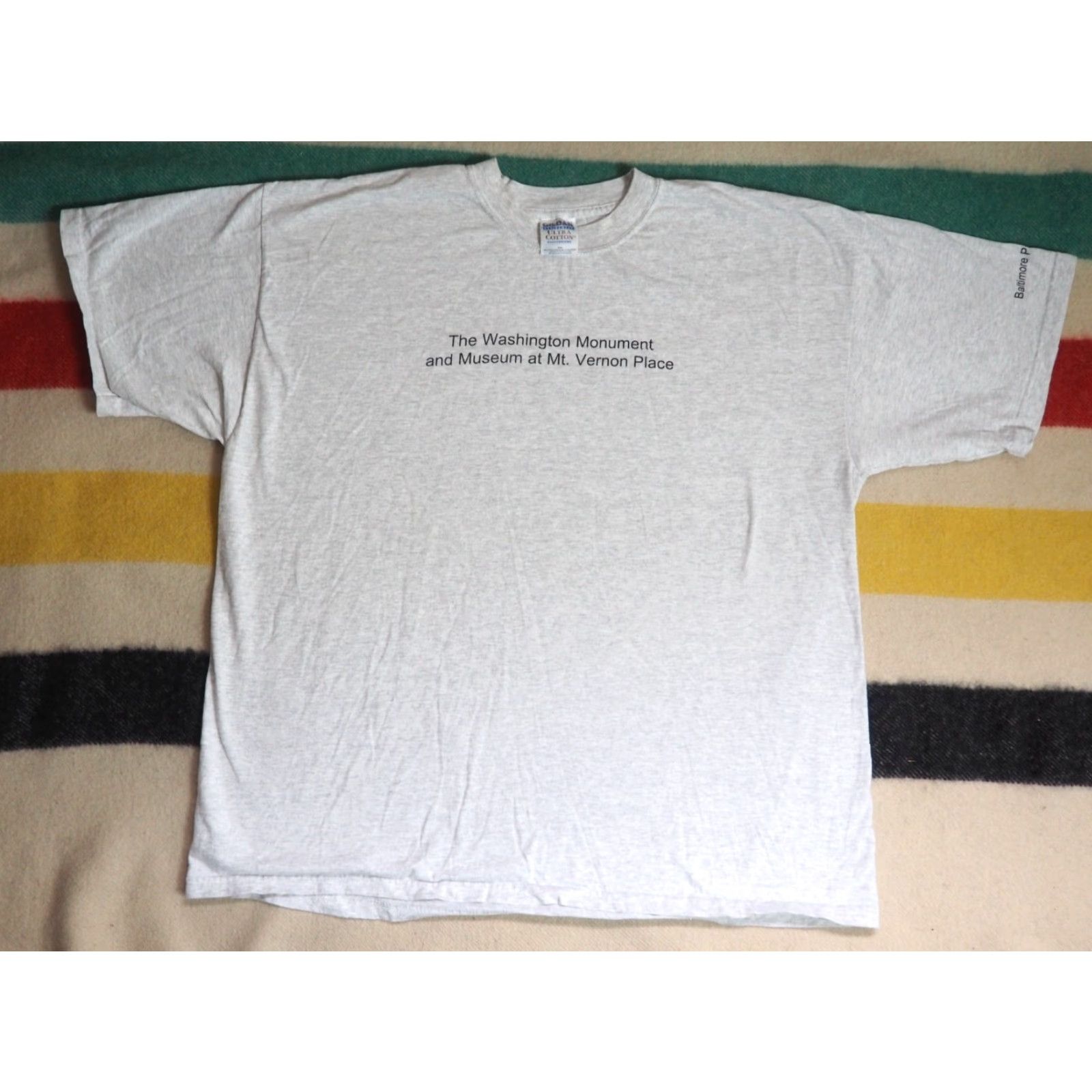 Gildan VTG Gildan T-Shirt 2XL Gray Graphic Tee Men 2000s 90s Photo Art Baltimore Washington Monument Shirt Size US XXL / EU 58 / 5 - 2 Thumbnail
