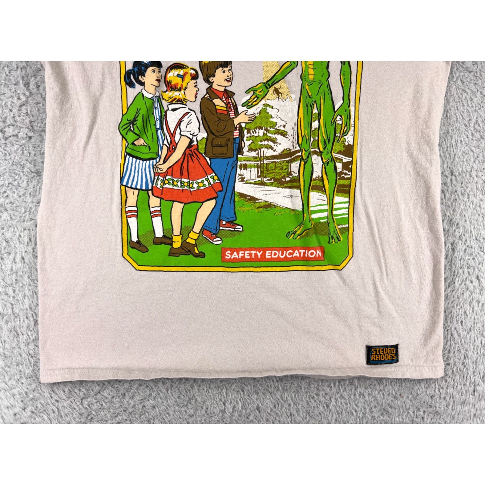 RHODE VINTAGE Steven Rhodes Shirt Men Adult Large Beige Cotton Jersey Logo Graphic Print 90s Art City Comics Designer American t-shirt Size US L / EU 52-54 / 3 - 6 Thumbnail
