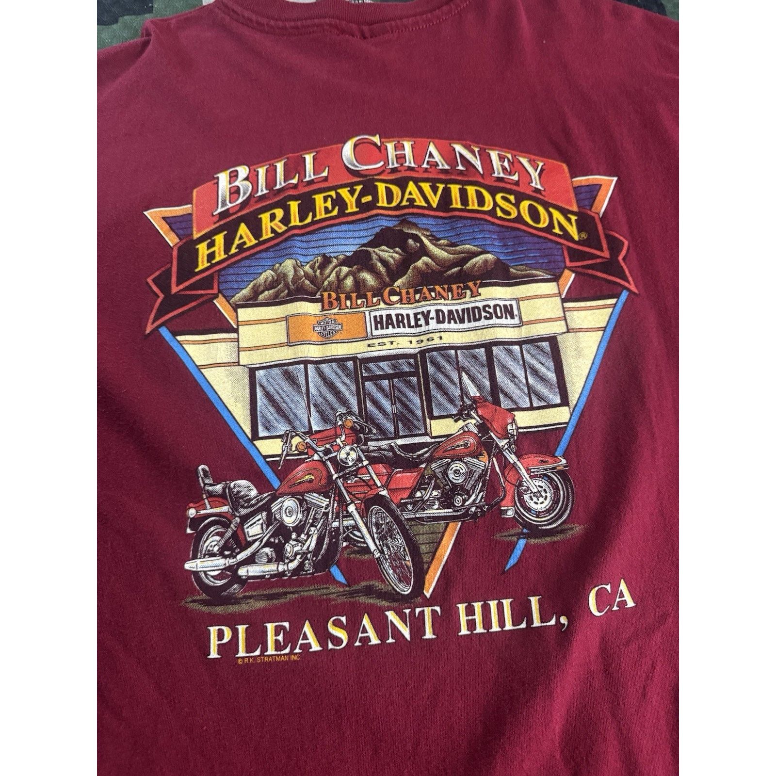 Harley Davidson Vintage 90s Harley Davidson TShirt XL Red Pleasant Hill CA Size US XL / EU 56 / 4 - 6 Thumbnail