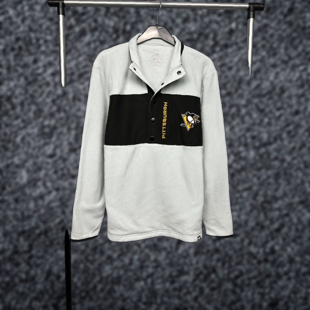 NHL NHL Pittsburgh Penguins Mens Jacket Category: Jacket 1/4 Zip Fleece Gray Size M Logo Size US M / EU 48-50 / 2 - 1 Thumbnail