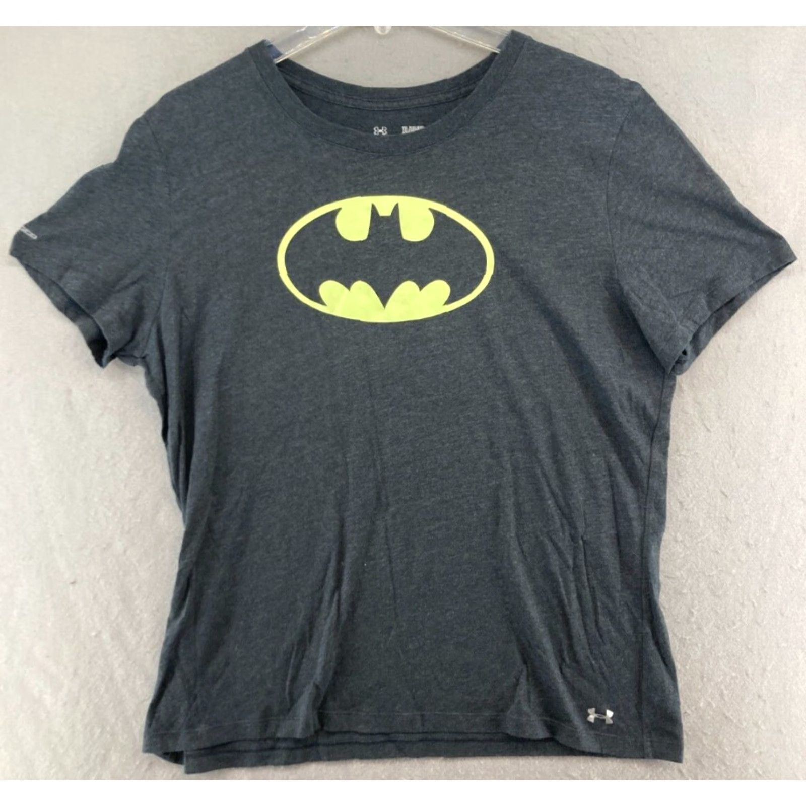 Under Armour Under Armour Womens Shirt XL Gray Batman HeatGear Crew Neck Short Sleeve Pullover Slim Fit Regular Size T-Shirt Comics Logo Size XL / US 12-14 / IT 48-50 - 2 Thumbnail