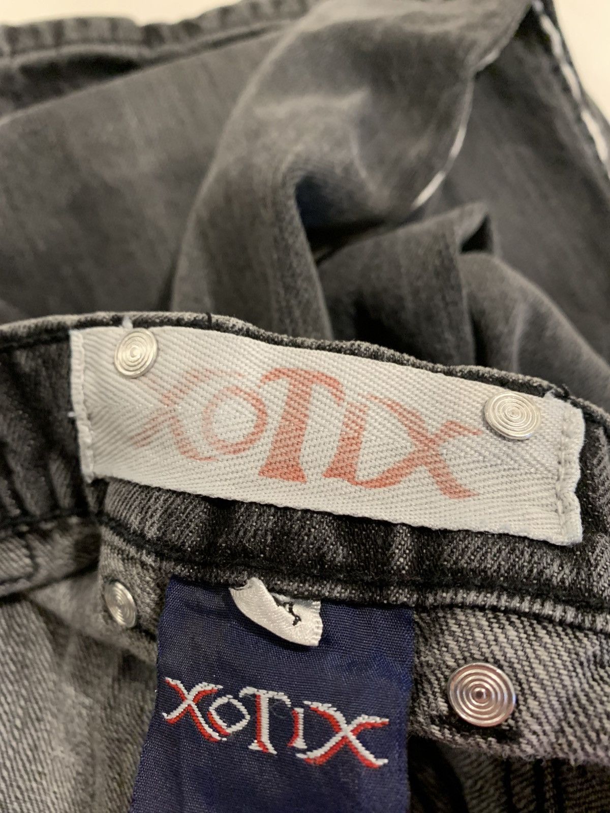 Japanese Brand Vintage Xotix leather detailed baggy jeans Size US 34 / EU 50 - 9 Thumbnail