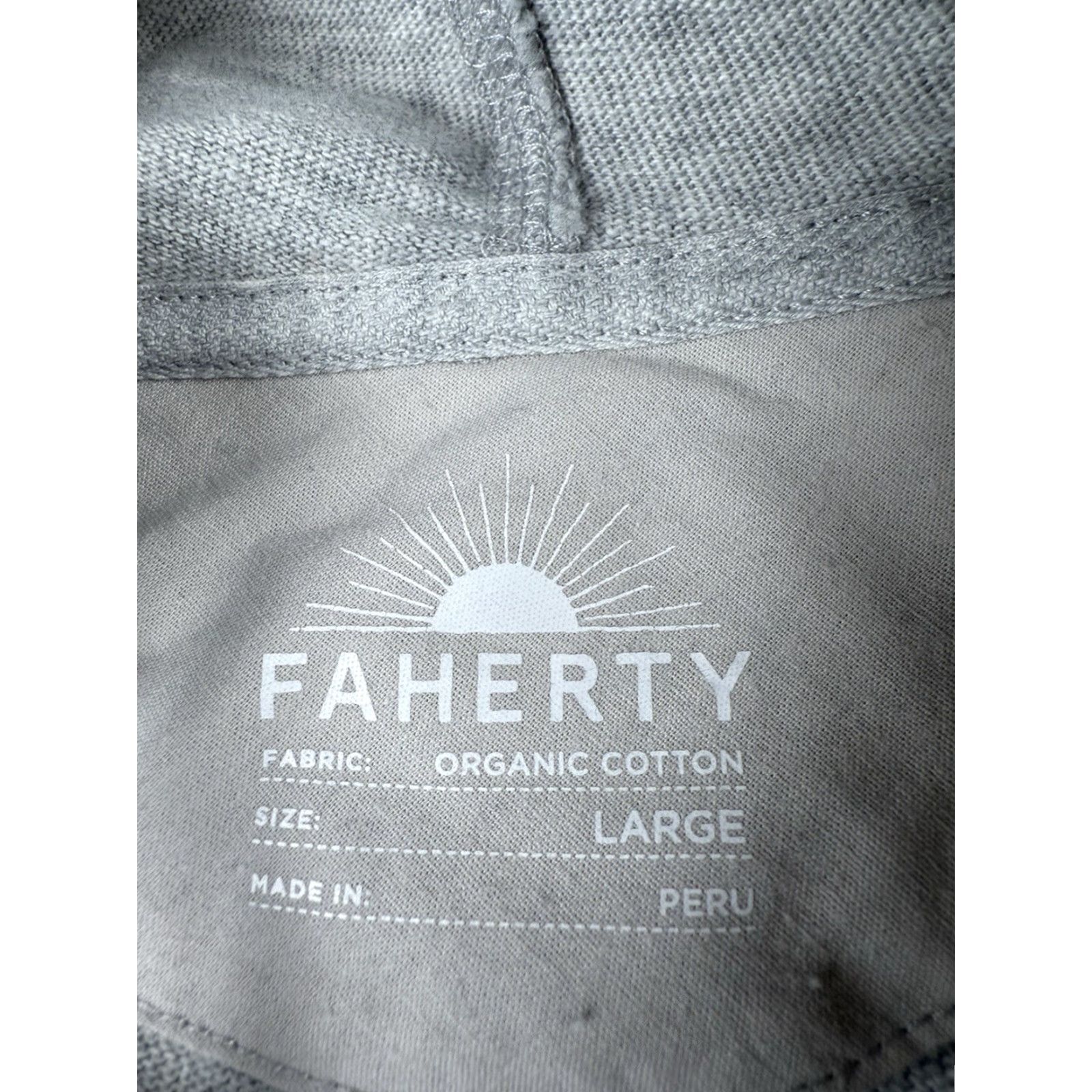 Faherty Faherty Hoodie Pullover Long Sleeve Gray Lightweight Cotton Knit Crew Neck Men L Regular Outdoor Sports All Seasons Fall Spring Winter Size US L / EU 52-54 / 3 - 2 Thumbnail
