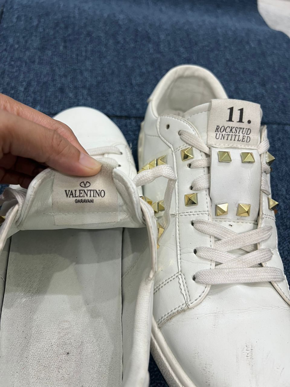 Valentino Valentino Rockstud Untitled White Leather Sneakers UK 6 Size US 6 / EU 39 - 11 Thumbnail