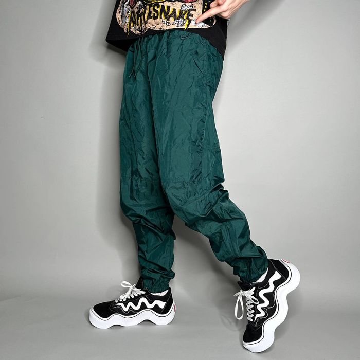 Nike Vintage Nike Track Pants Forest Green Nylon Joggers 90s Grailed