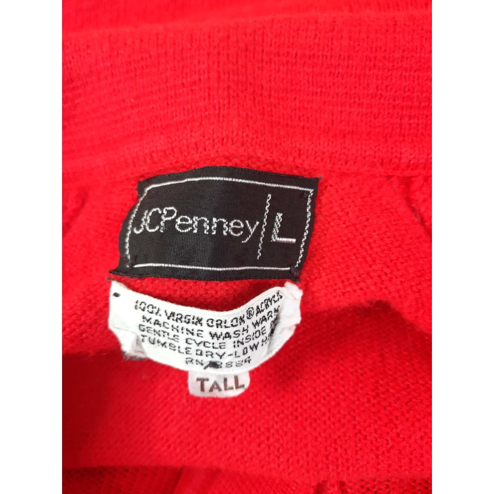 JCPenney VINTAGE JCPENNEY SWEATER Red MENS Large Tall LT Collared Knit Pullover Collection S4C Size US L / EU 52-54 / 3 - 2 Thumbnail