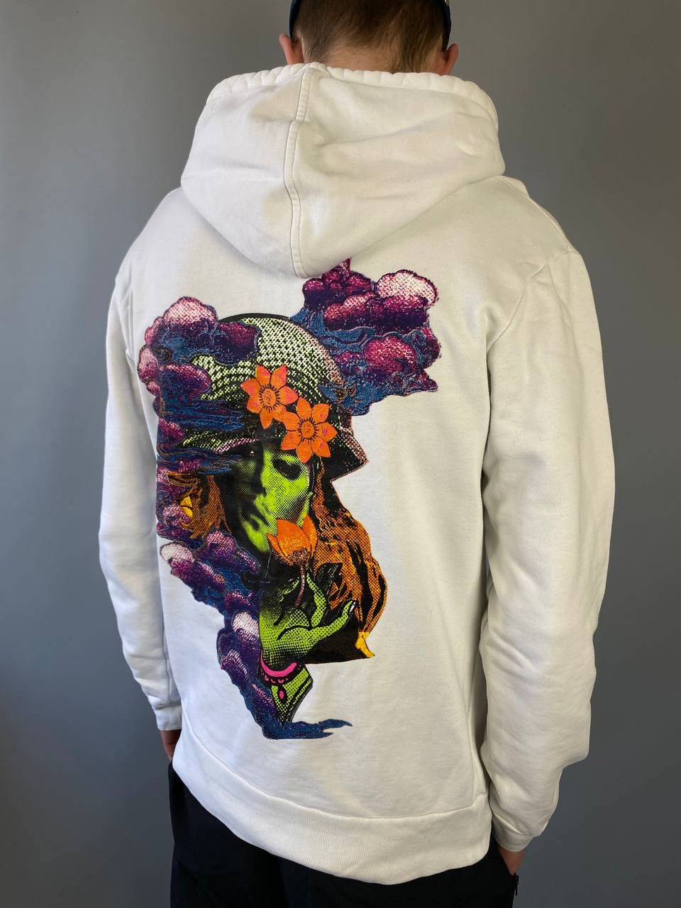 John Galliano Rare John Galliano White Graphic Print Hoodie Made in Italy Size US M / EU 48-50 / 2 - 2 Thumbnail