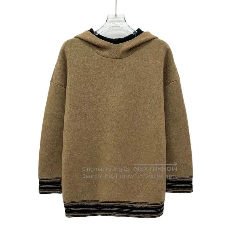 Dior Dior Dark brown logo letter inlaid cashmere hooded long-sl Size XS / US 0-2 / IT 36-38 - 1 Thumbnail