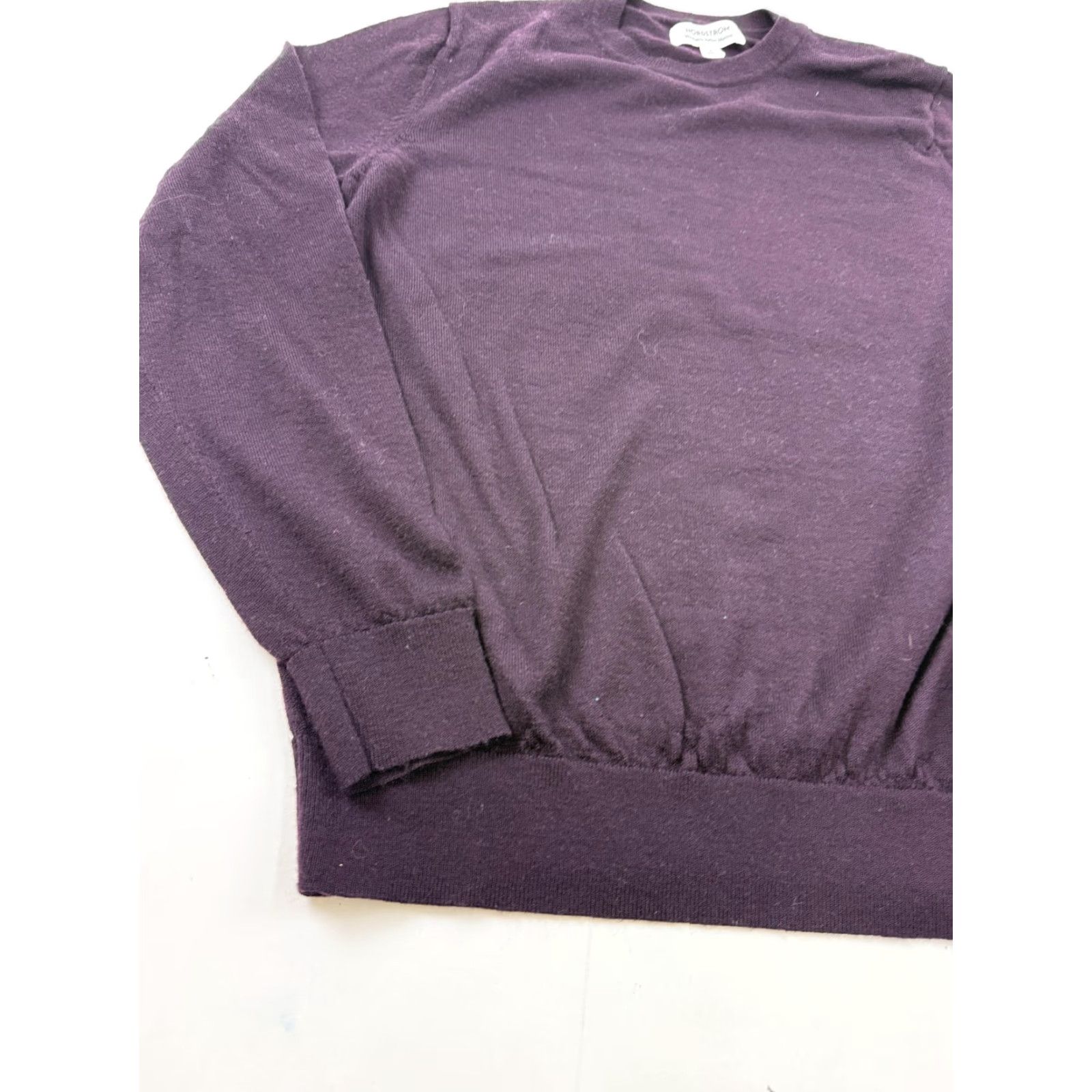 Nordstrom Nordstrom Mens Large Purple Merino Wool Crewneck Knit Pullover Sweater Casual Size US L / EU 52-54 / 3 - 2 Thumbnail