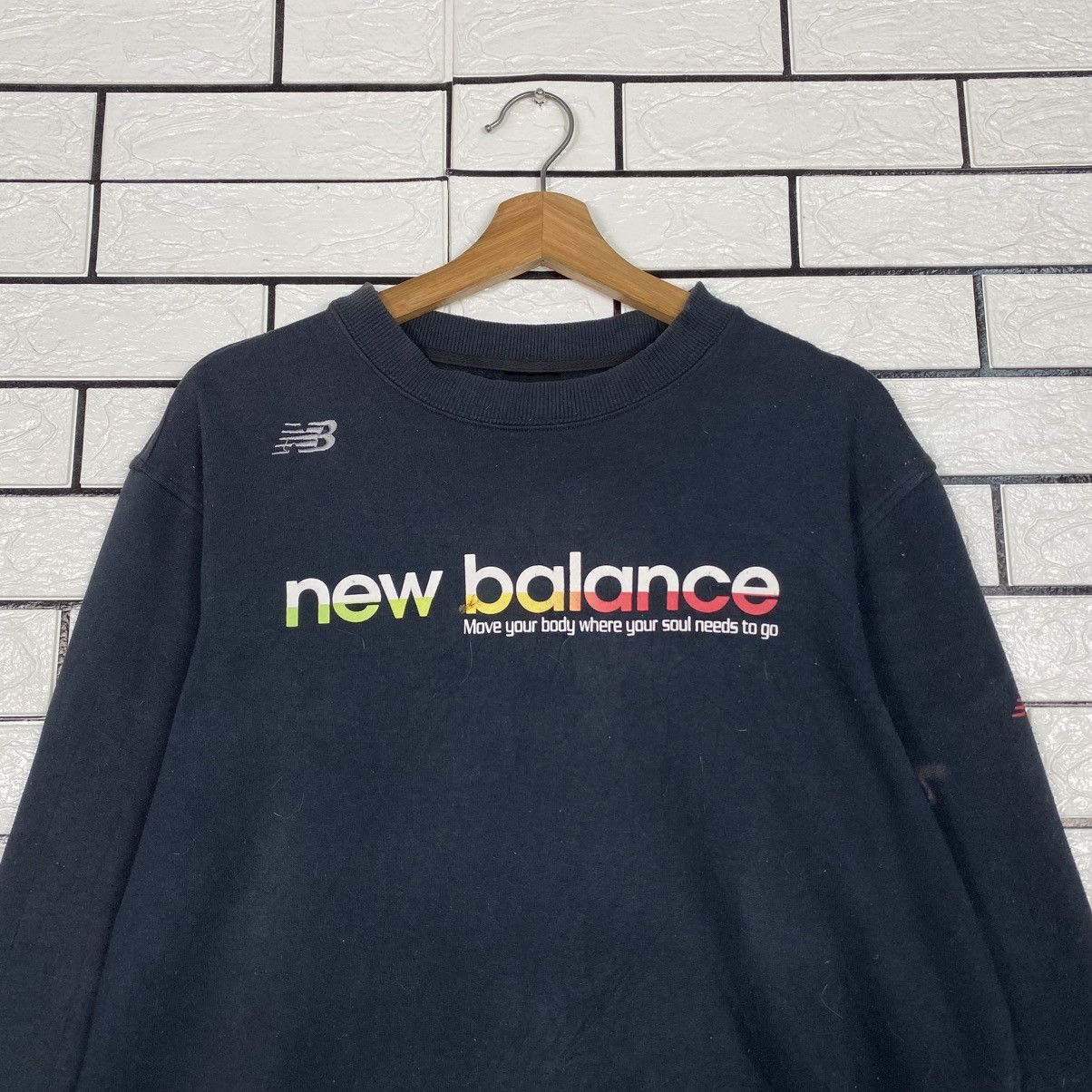 Japanese Brand Vintage Sweatshirt New Balance Big Logo Size US L / EU 52-54 / 3 - 4 Thumbnail