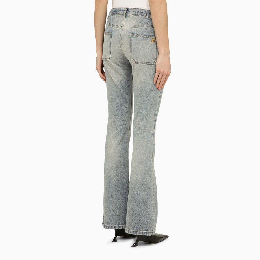 Courreges o1d2blof0824 Washed-Effect Denim Jean in Light Blue Size 27" / US 4 / IT 40 - 4 Thumbnail