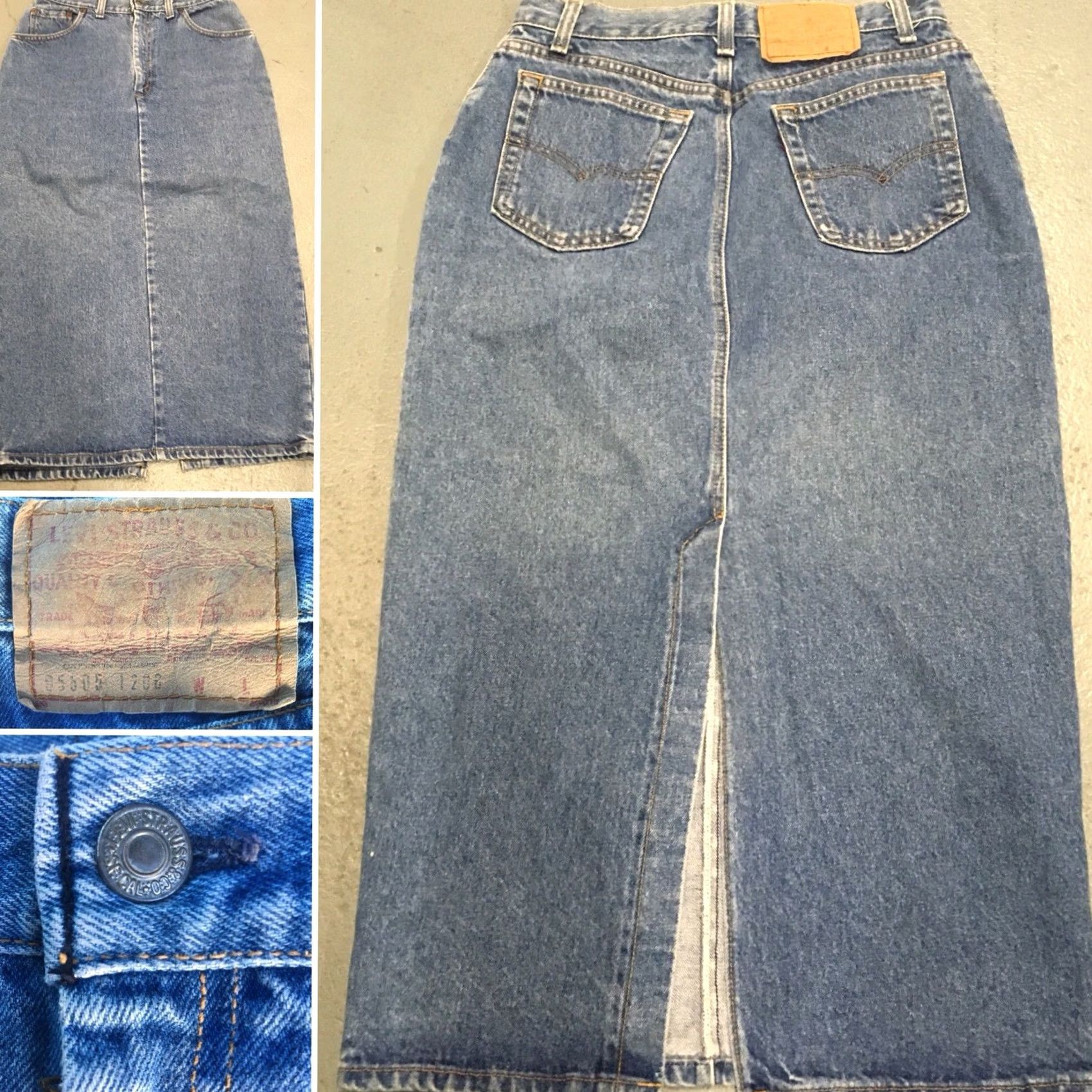Levi's VINTAGE Levi's Jeans High Waist Denim Skirt Cowgirl Made USA Sz 11 28 Waist Blue Jeans Skirt 33 1/2” Hips 19 1/4” Zipper fly Mens Womens Boys Girls Size 32" / US 10 / IT 46 - 6 Thumbnail