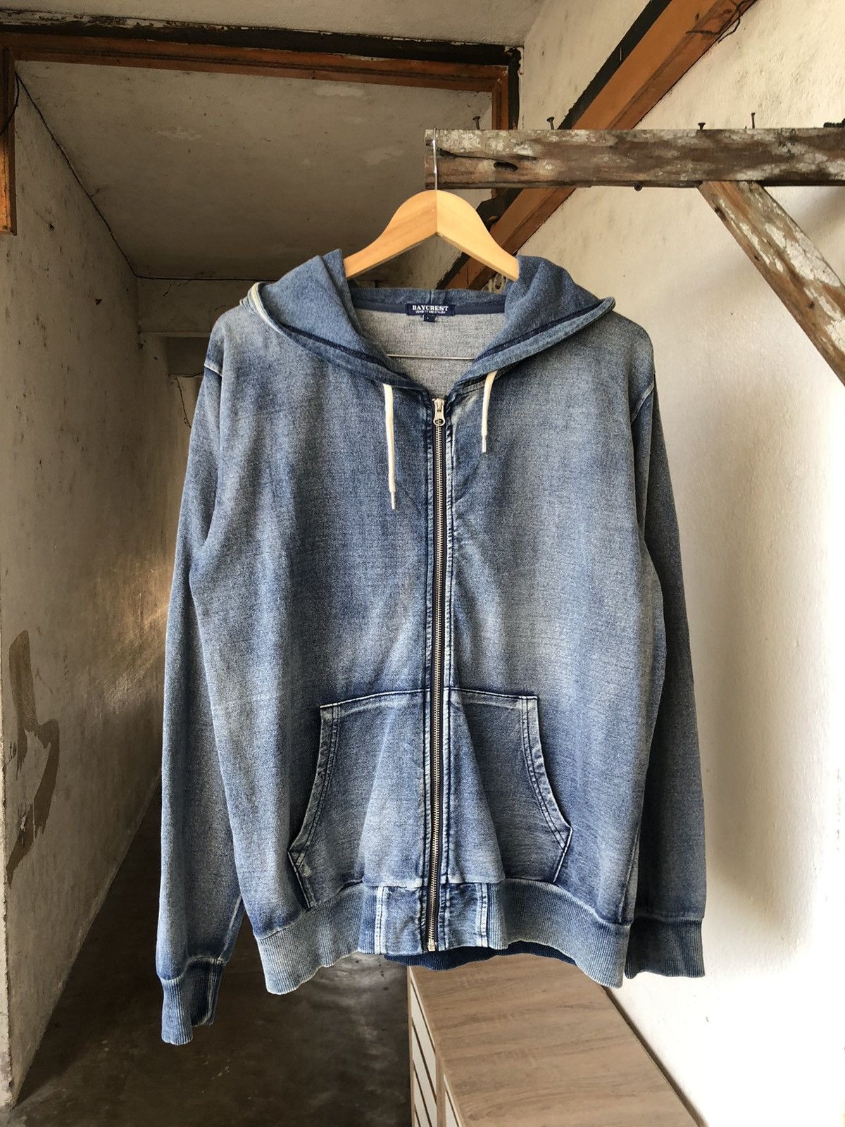 Japanese Brand Rare❗️Baycrest Faded Blue Jeans Style Sweater Hoodie Size US L / EU 52-54 / 3 - 3 Thumbnail