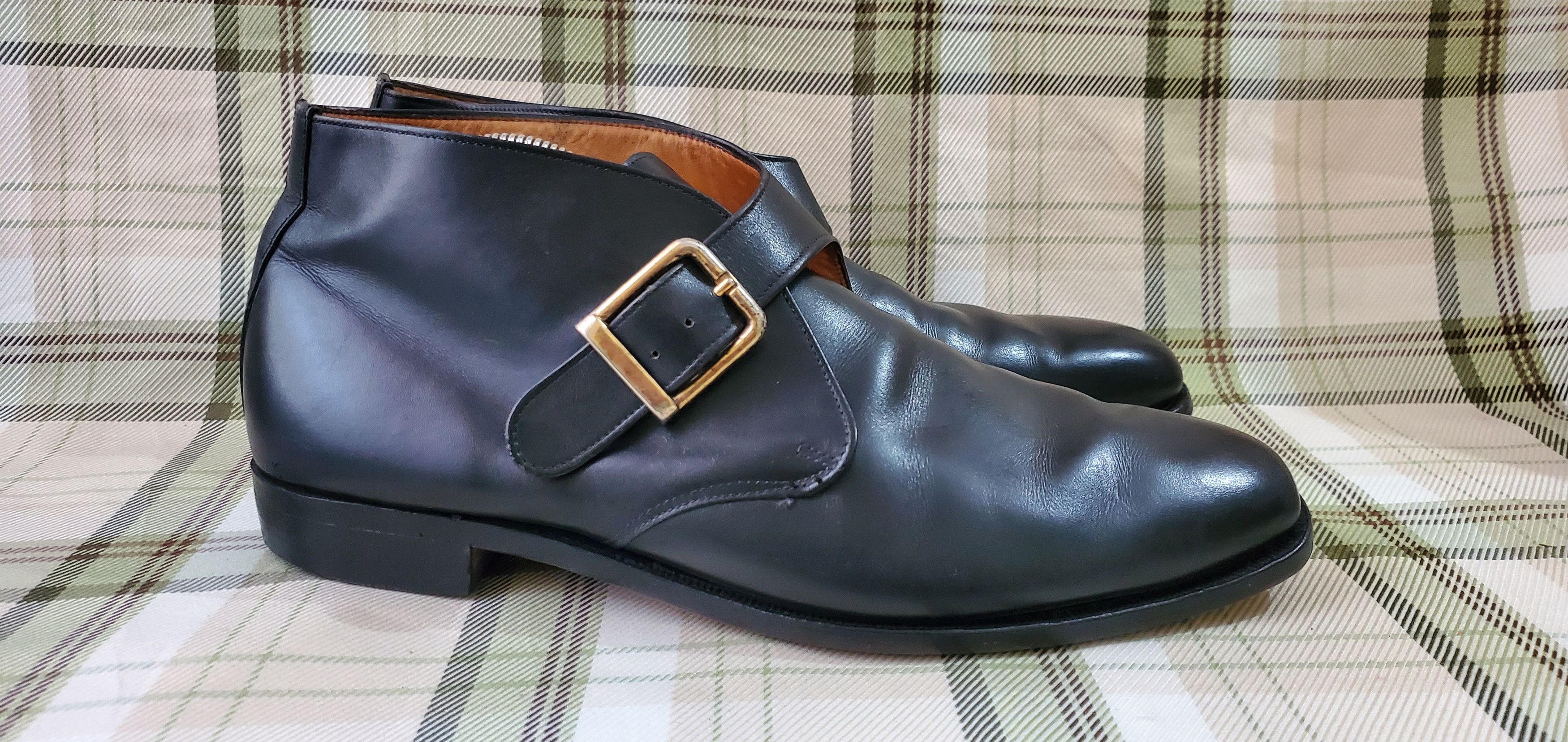 Grenson Black Leather Monk Ankle Boots