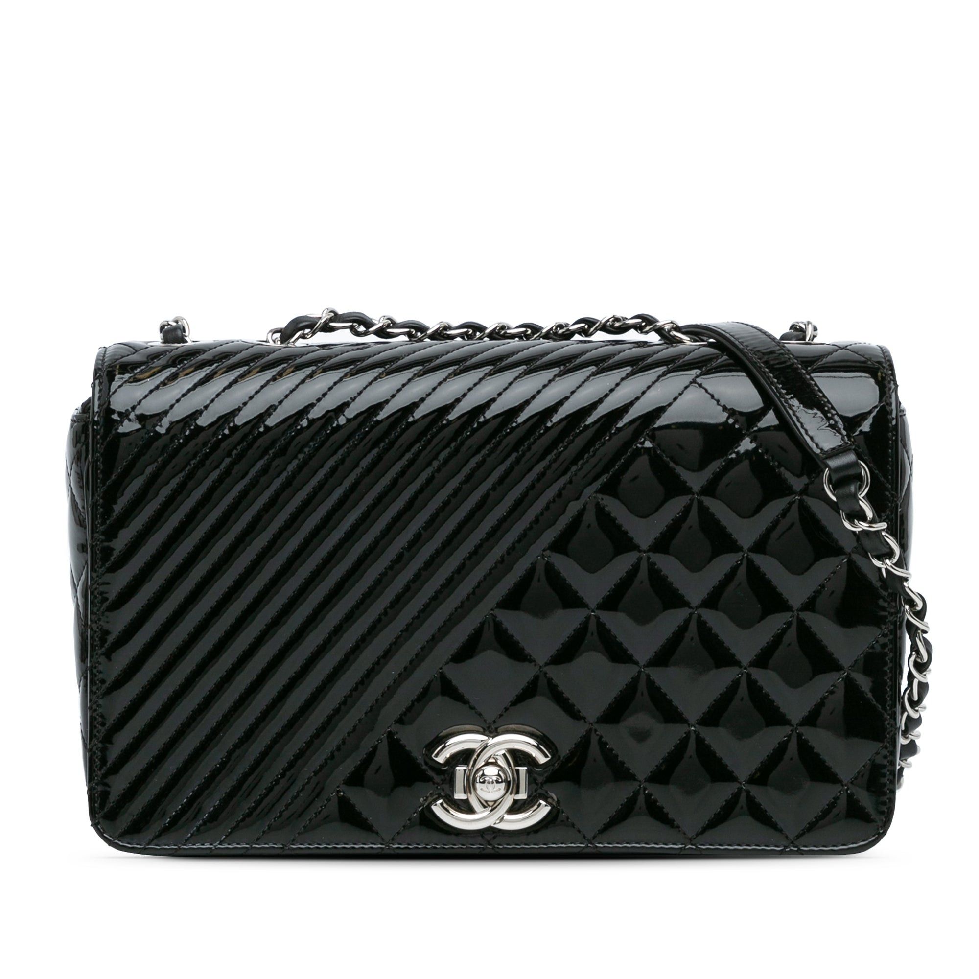 Chanel Chanel Medium Patent Coco Boy Flap Black Size ONE SIZE - 1 Thumbnail