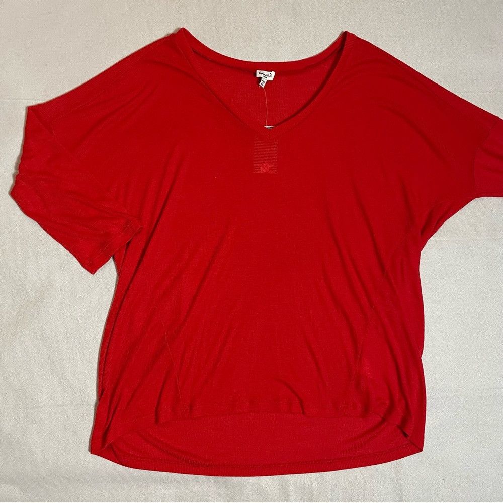 Splendid NWT New Splendid Red V-Neck 3/4 Sleeve Top Size L Size L / US 10 / IT 46 - 5 Thumbnail