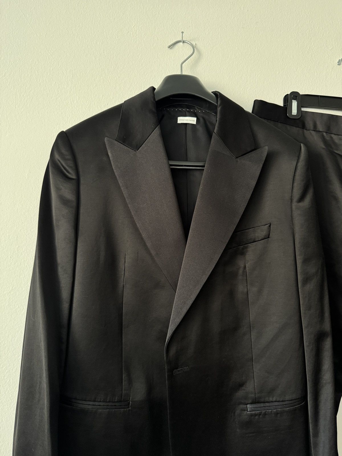 Dries Van Noten Dries Van Noten Black Satin Tuxedo Size 42R - 3 Thumbnail