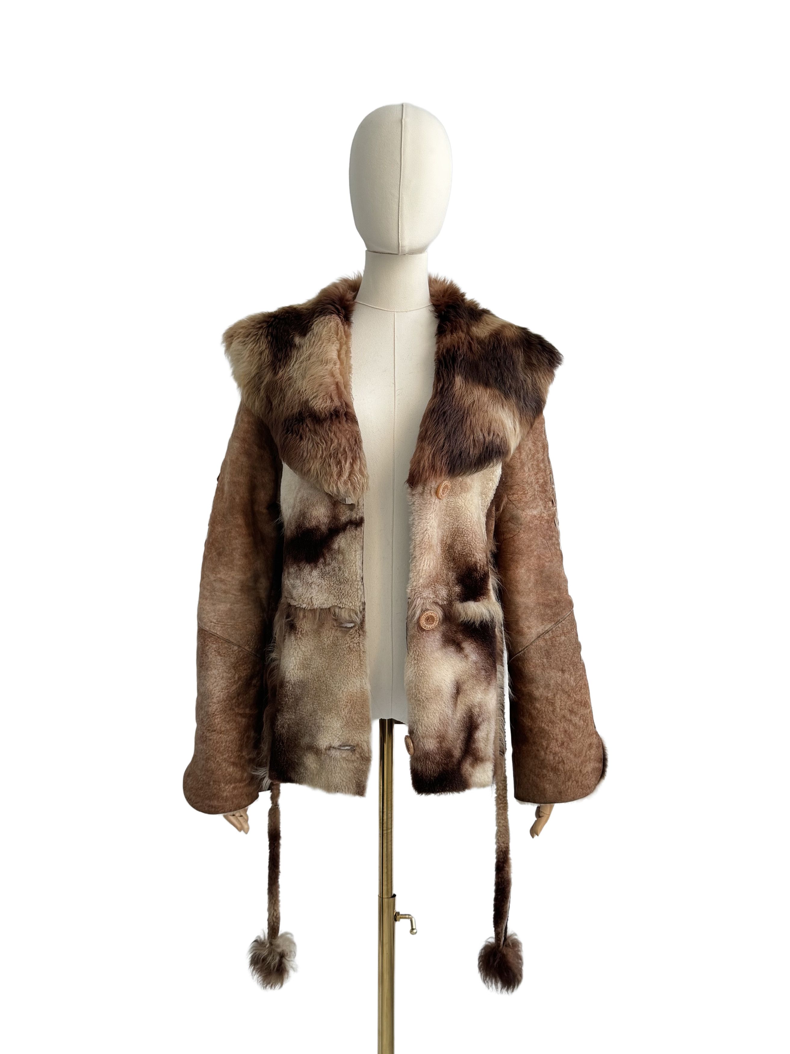 Japanese Brand Vintage Hooded Real Sheepskin Jacket With Belt Size S / US 4 / IT 40 - 3 Thumbnail