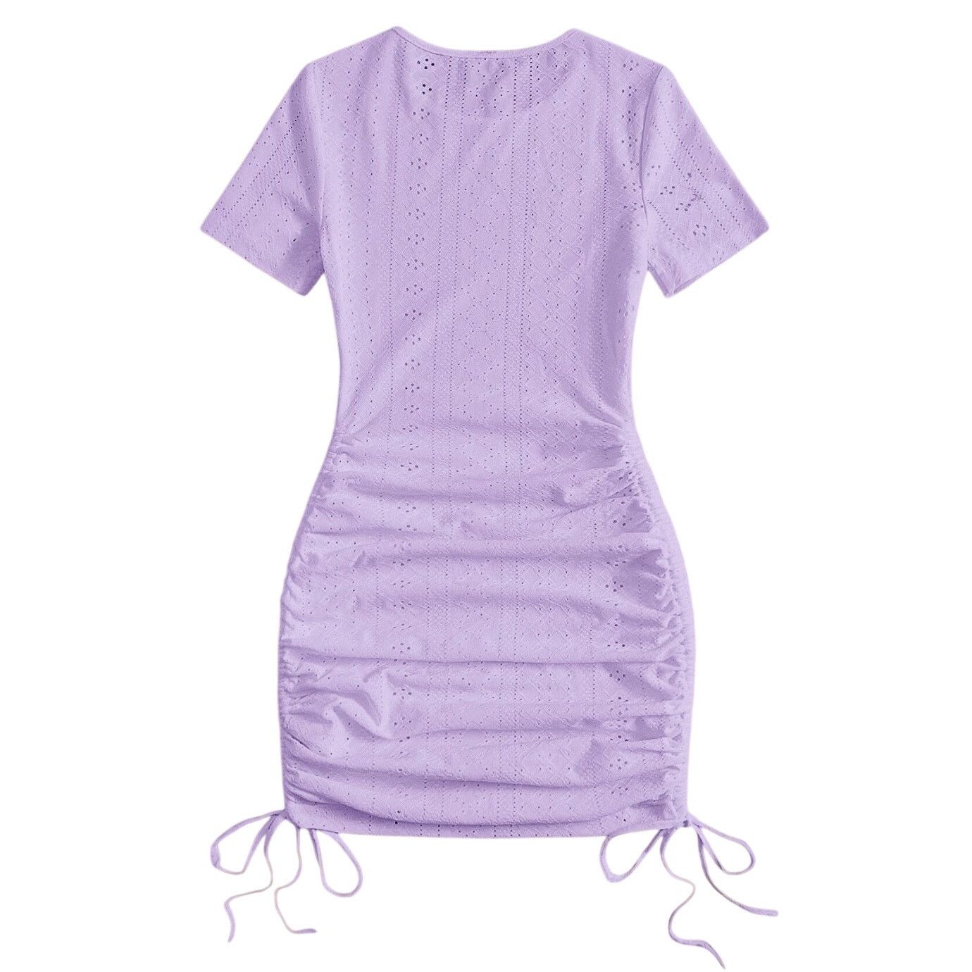 Shein Drawstring Side Schiffy Bodycon Dress in Purple, Size S Size S / US 4 / IT 40 - 2 Thumbnail
