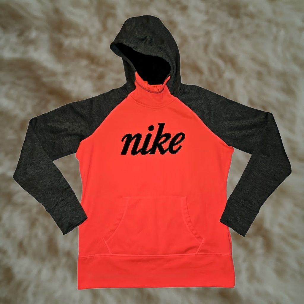Nike Nike Therma Fit Hoodie Women's Large Long Sleeve Hooded Drawstring Orange Active Size L / US 10 / IT 46 - 1 Thumbnail
