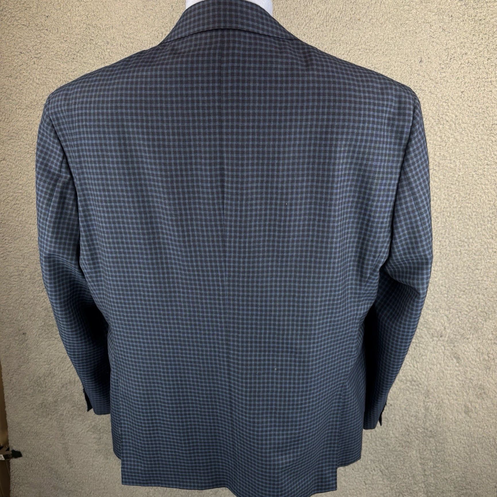 Vintage Paul Betenly Sport Coat Jacket 48R Navy Gingham Check Wool Lanificio Filarte Sport Coat Redesign Size US M / EU 48-50 / 2 - 6 Thumbnail