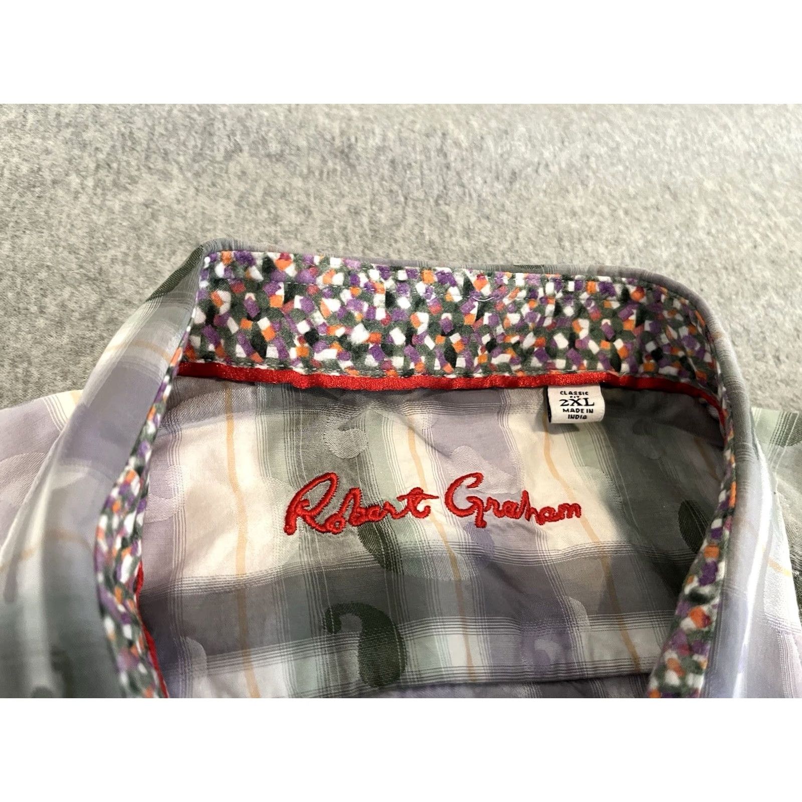 Robert Graham Robert Graham Button-Up Shirt Long Sleeve Check Multicolor 2XL Mens Size US XXL / EU 58 / 5 - 2 Thumbnail