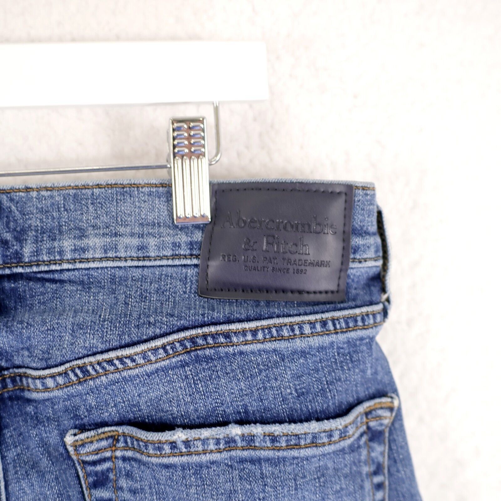 Abercrombie & Fitch Abercrombie & Fitch Blue Stone Wash Whickering Denim Jeans L Size US 30 / EU 46 - 5 Thumbnail
