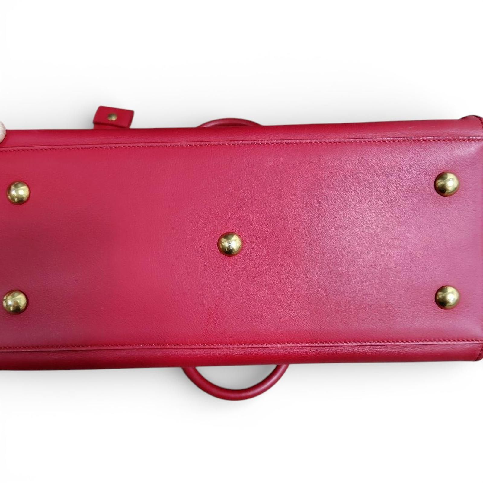 Saint Laurent Paris Saint Laurent - Red Leather Medium Sac De Jour Handbag Size ONE SIZE - 3 Thumbnail