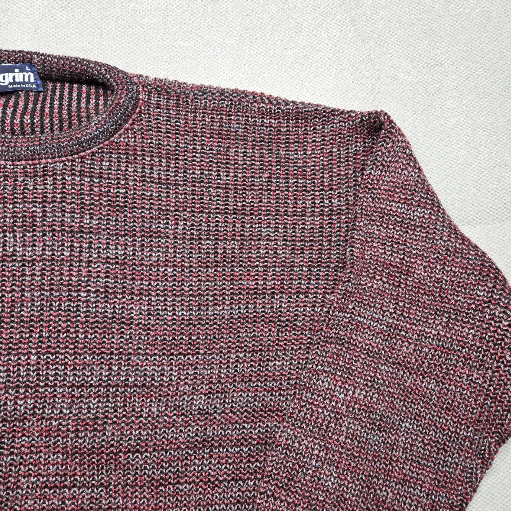 Vintage Pilgrim Sweater Mens L Red Chunky-Knit Crewneck Pullover Acrylic Made In USA Size US L / EU 52-54 / 3 - 4 Thumbnail