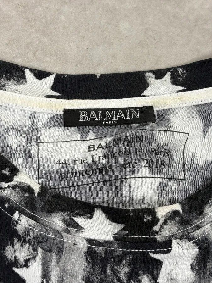 Balmain SS2018 Balmain Black White Star T-Shirt Size US S / EU 44-46 / 1 - 8 Thumbnail