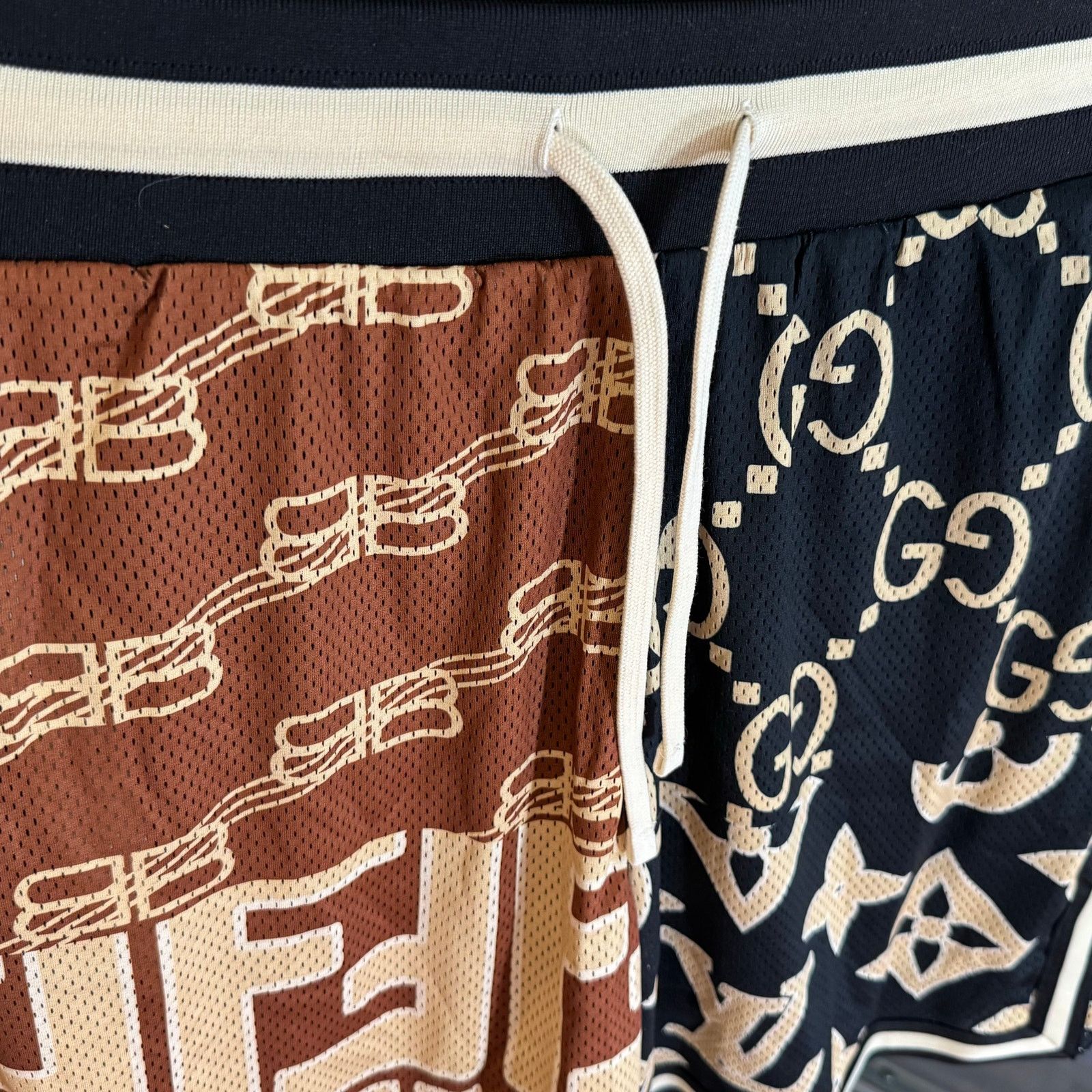 Market •NWT• SECRET CLUB OVERSIZED MONOGRAM MESH SHORTS size Large Size US 33 - 13 Thumbnail