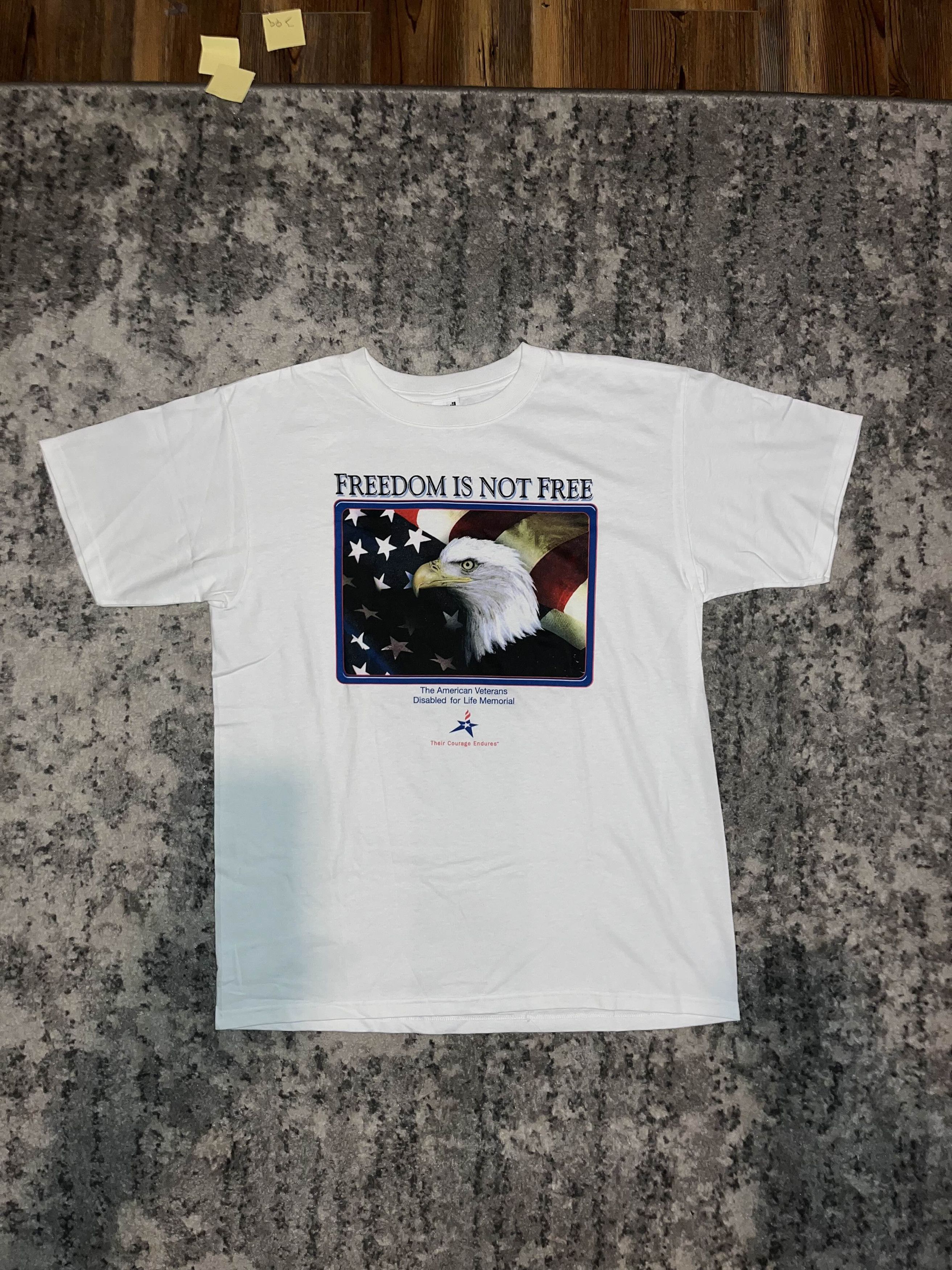 Vintage 90s / 00s Freedom Is Not Free Shirt Size US L / EU 52-54 / 3 - 2 Thumbnail