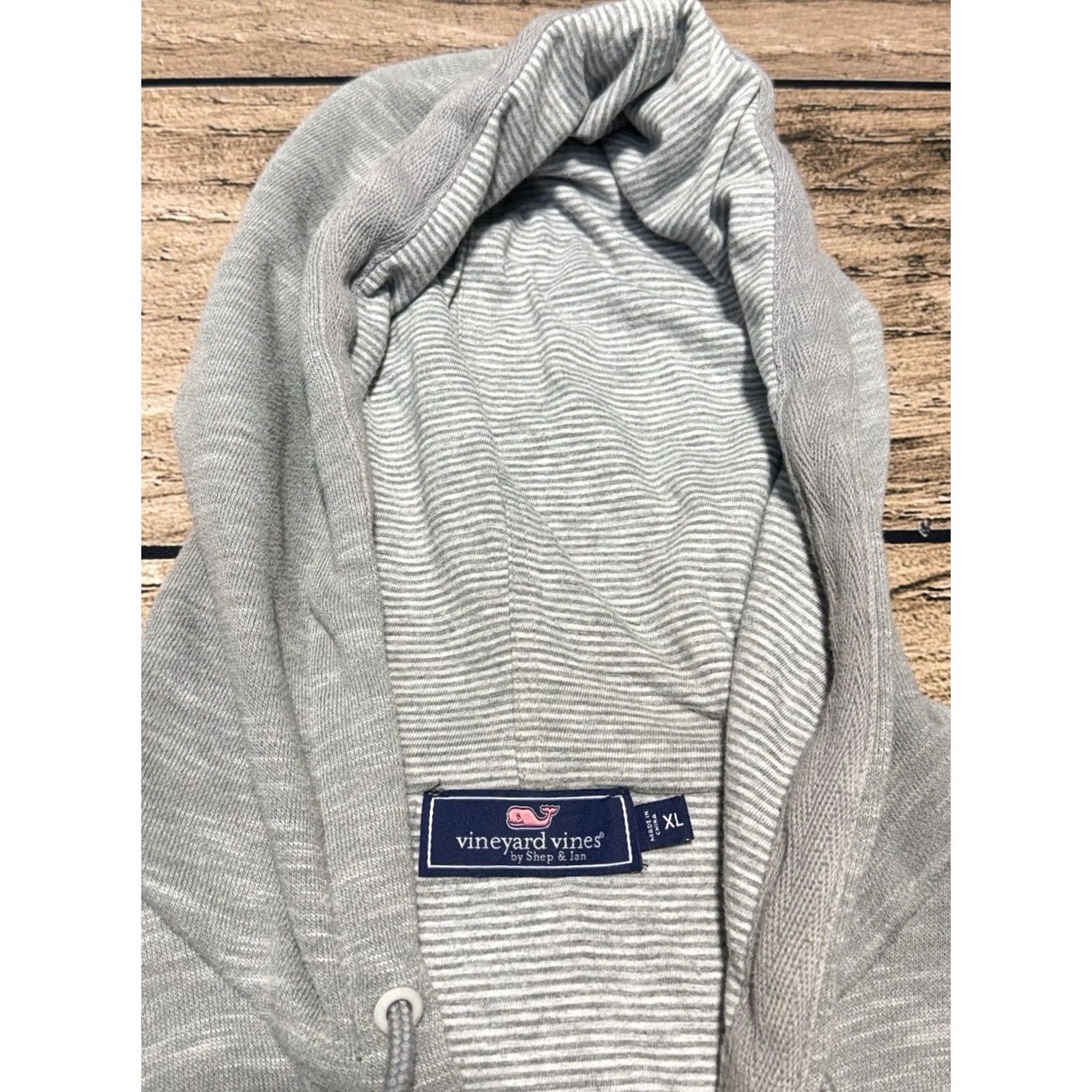 Vineyard Vines Vineyard Vines Hoodie Mens XL Gray Full Zip Up Jacket Whale Logo Sweatshirt Size US XL / EU 56 / 4 - 3 Thumbnail