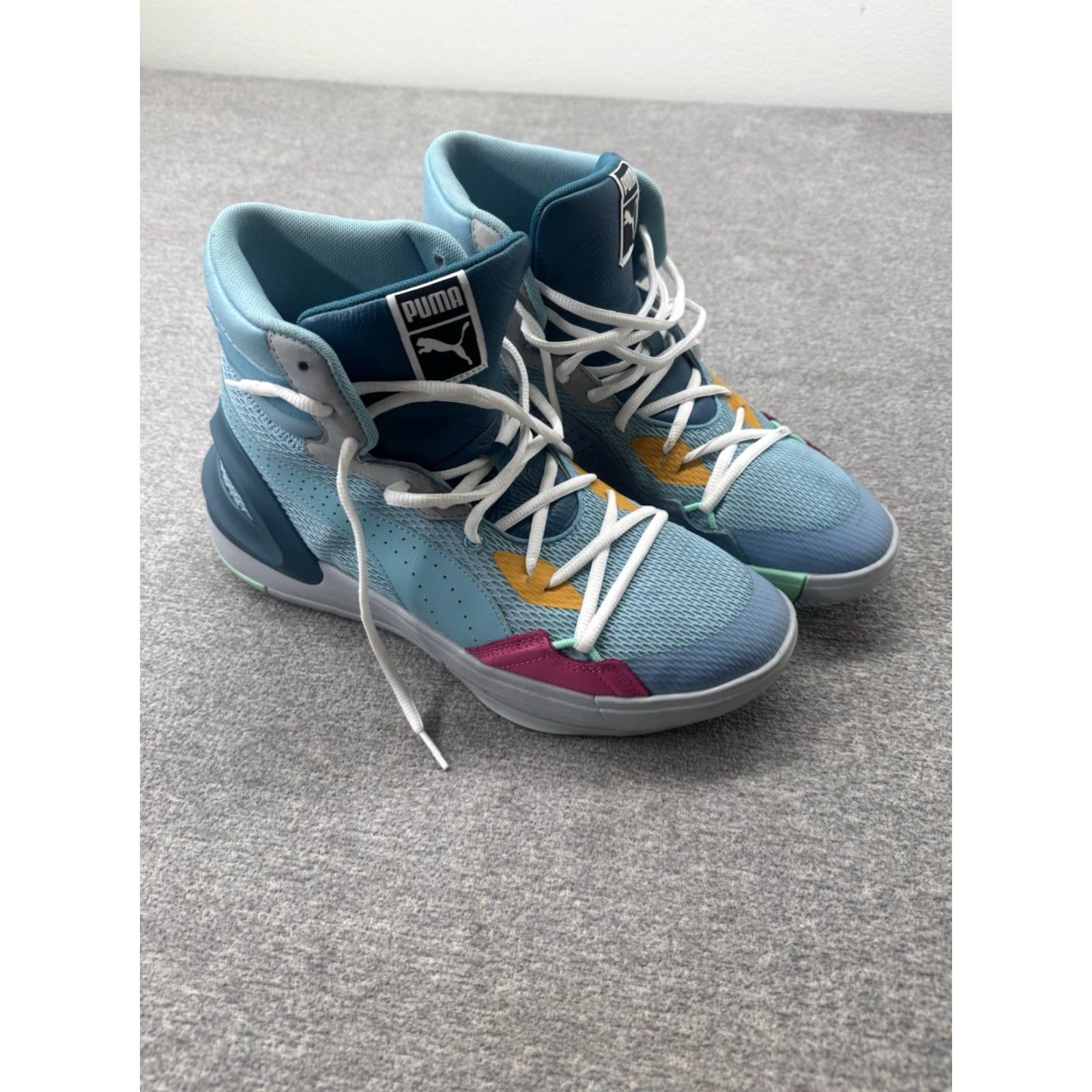 Puma PUMA Sky Modern Easter Milky Blue Corsair 194043-01 Sneaker Mens Size 10 Blue Patchwork Leather Outsole High Top Casual Activewear 2020 Size US 10 / EU 43 - 2 Thumbnail