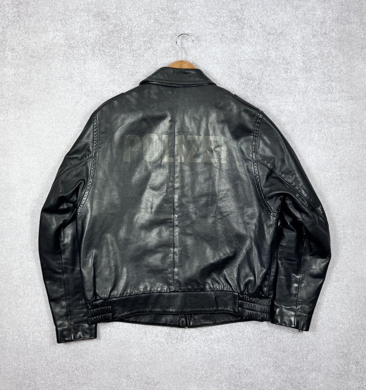Vintage 1989 Vintage Men's Polizei Leather jacket Size 48 / M-L Size US M / EU 48-50 / 2 - 1 Thumbnail