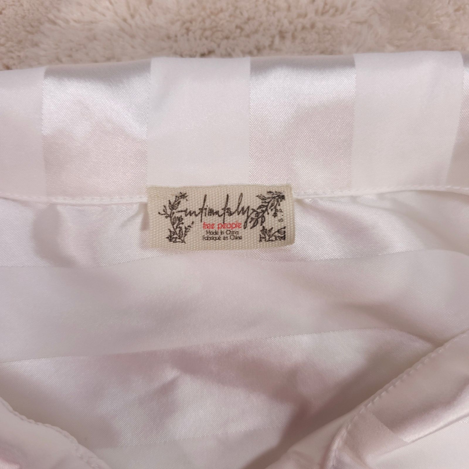 Free People FP Intimately Pajama Set White Satin Sz Small Size ONE SIZE - 6 Thumbnail