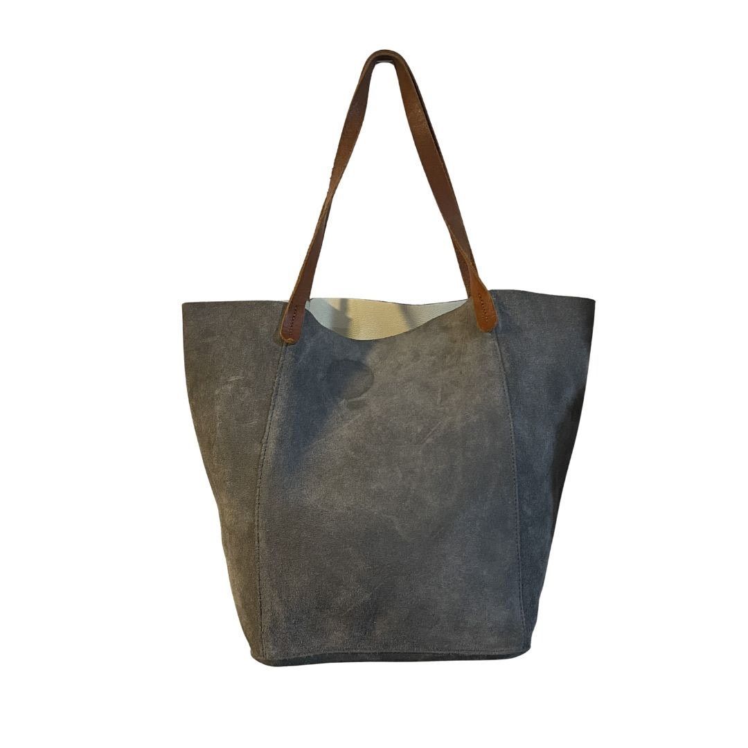 Other Mark and Graham Suede Gray Leather Large Tote Handbag Chic Size ONE SIZE - 1 Thumbnail