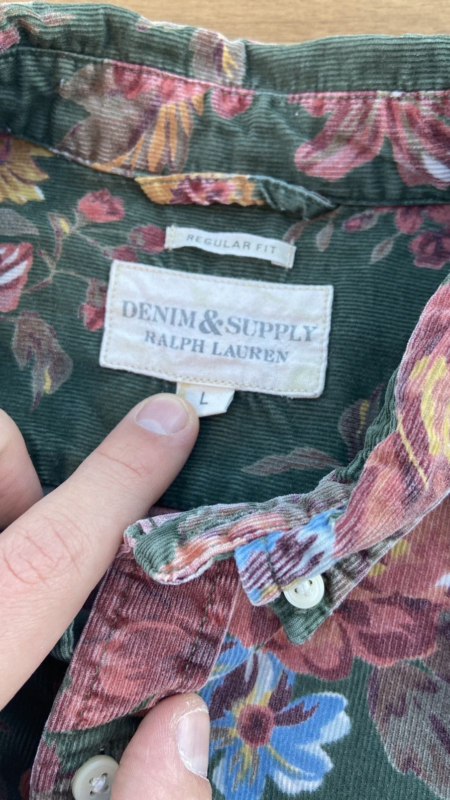 Denim & Supply Ralph Lauren 🟤Vintage Denim & Supply Corduroy Floral Shirt Rare🟤 Size US L / EU 52-54 / 3 - 4 Thumbnail