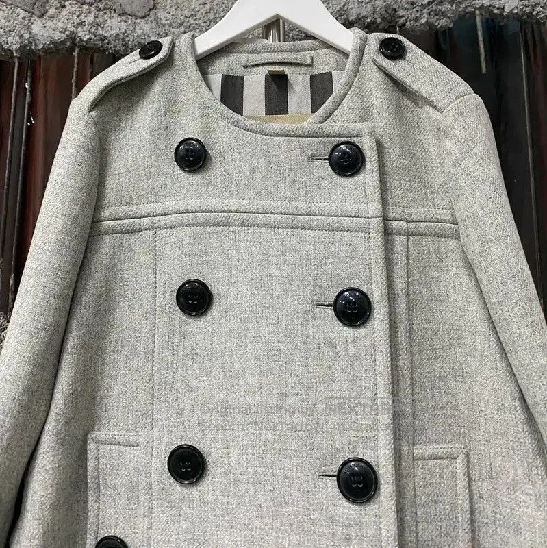 Burberry Burberry Winter Gray Wool Double-Breasted Coat. Size XXS / US 00 / IT 34 - 3 Thumbnail