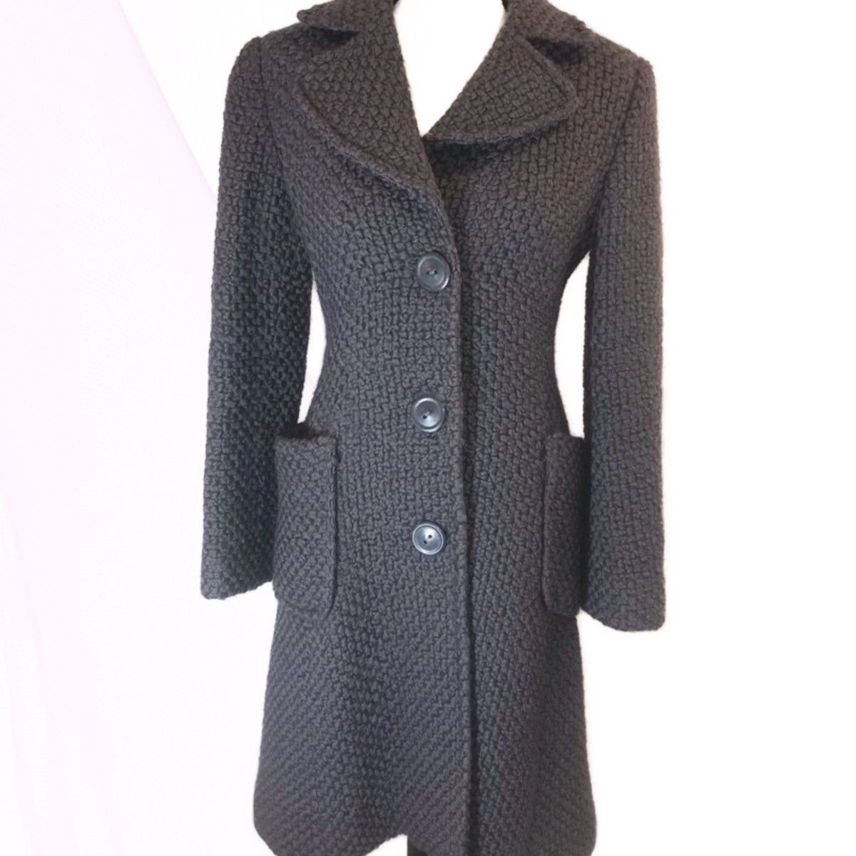 Alberta Ferretti ALBERTA Ferretti Italian Wool Textured Coat Tailored Size M / US 6-8 / IT 42-44 - 2 Thumbnail