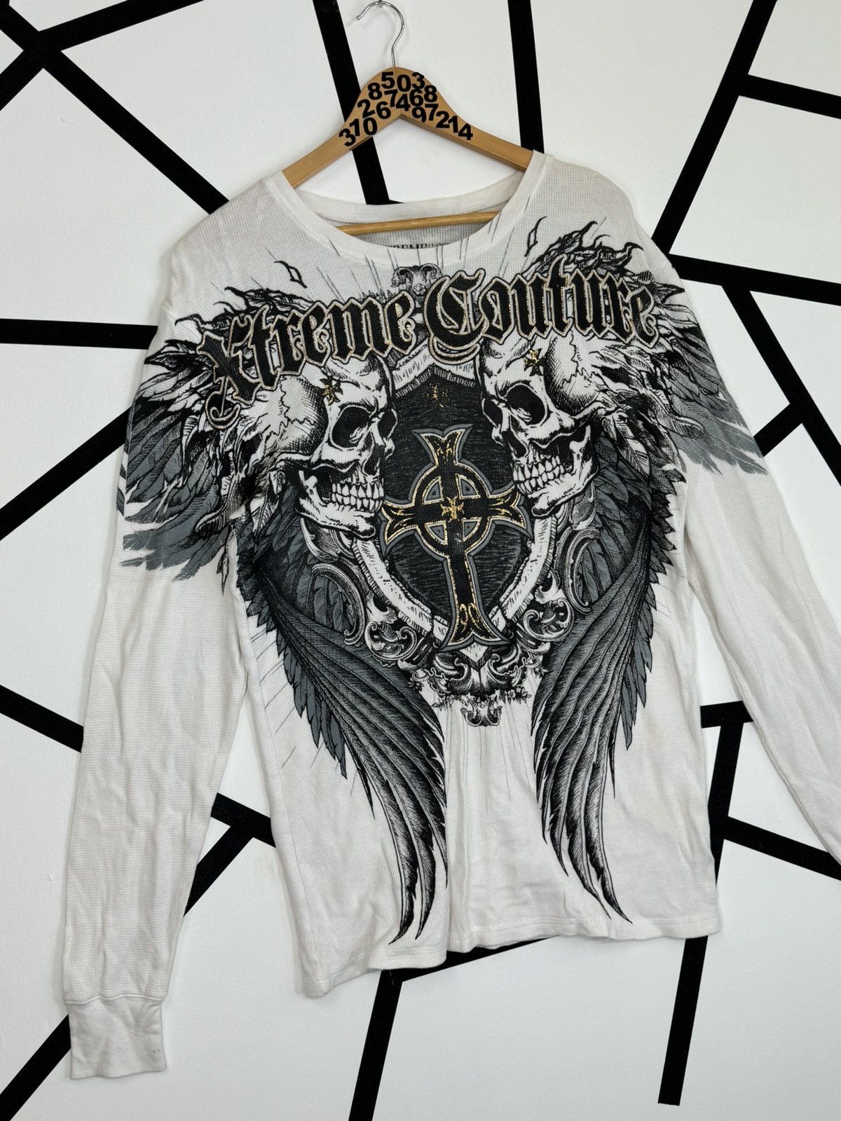 Affliction Crazy Vintage Y2K EXTREME COUTURE Cross Skull Shirt Size US M / EU 48-50 / 2 - 3 Thumbnail