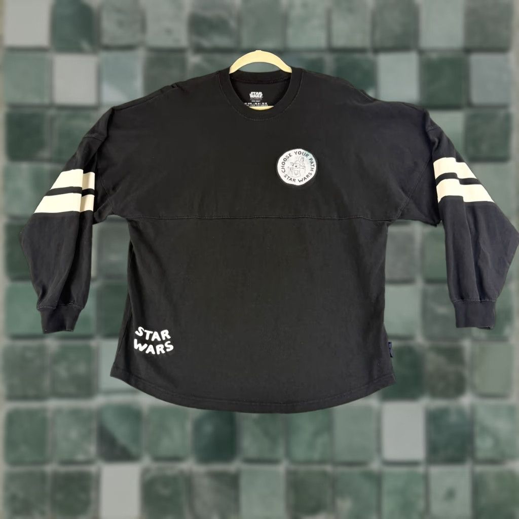 Disney Disney Disney Parks Star Wars The Mandalorian Grogu Choose Your Path Spirit Jersey Shirt Adult M Black Cotton Knit Graphic Print Vintage No Size US M / EU 48-50 / 2 - 1 Thumbnail